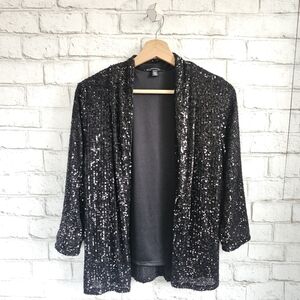CABLE & GAUGE Black Sequin Jacket, S
